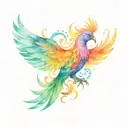 Phoenix raising from the ashes with the words Perseverance tattoo design idea
