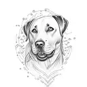ECG heartbead, Labrador silhouette  tattoo design idea