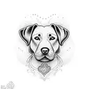 ECG heartbead, Labrador silhouette  tattoo design idea