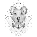 ECG heartbead, Labrador silhouette  tattoo design idea