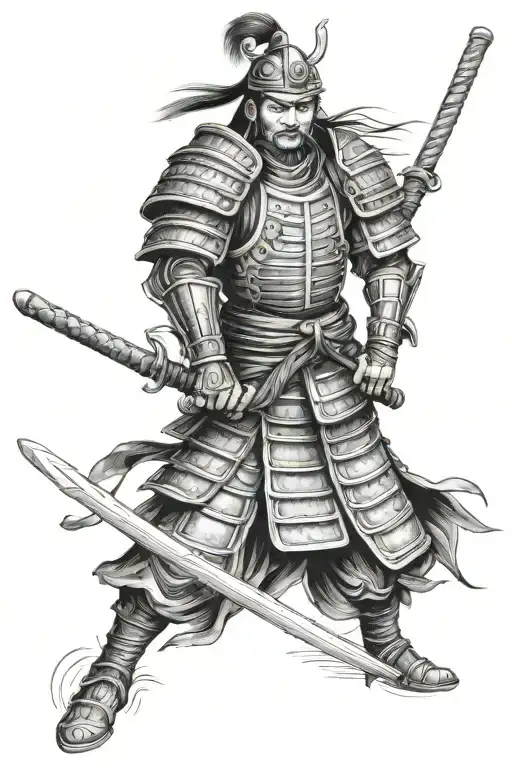 Vietnamese samurai warrior tattoo design idea