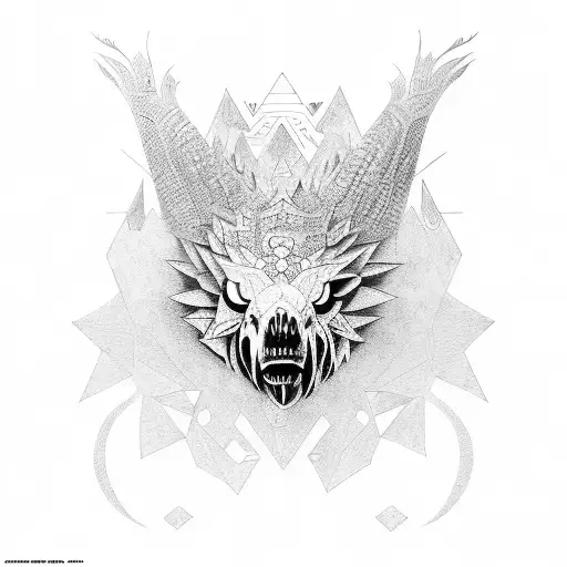 lobo pavo real tattoo design idea
