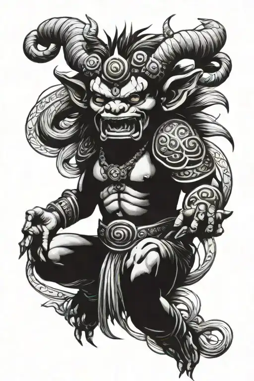 asura color tattoo design idea