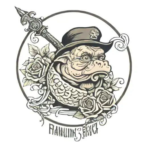 "Franklin's Bitch" in old English   tattoo design idea