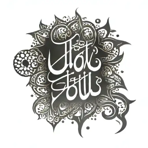 Create a tattoo of arabic calligraphy with the words ما يستحكل حياة  tattoo design idea