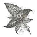 A delicate unalome with intricate leaf details and empowering quotes in a dotwork style tattoo design idea