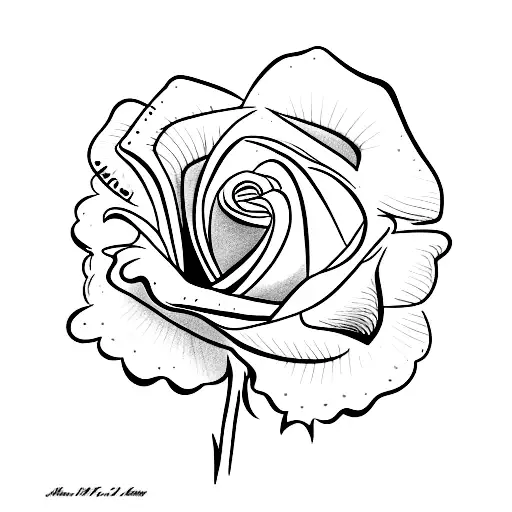 date 1977 with a rose in the back  tattoo design idea