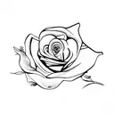 date 1977 with a rose in the back  tattoo design idea
