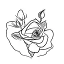 date 1977 with a rose in the back  tattoo design idea