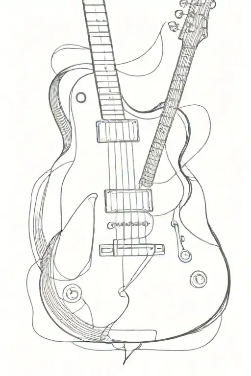 Combination of classical and electric guitar tattoo design idea