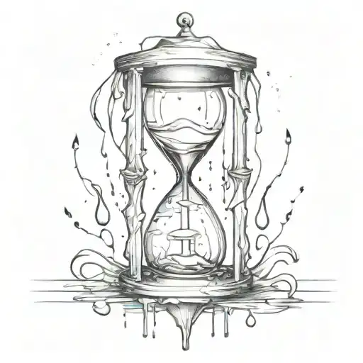 Emo inspired hourglass dripping with tears tattoo design idea