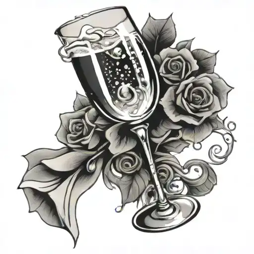 Champagne glass + tattoo design idea