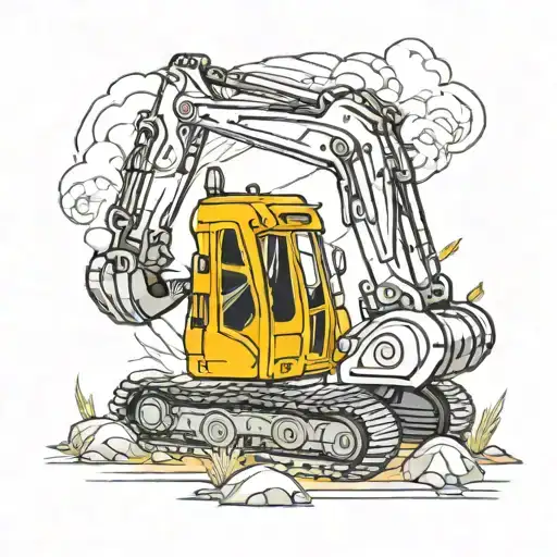 excavator tattoo design idea