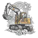 excavator tattoo design idea