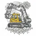 excavator tattoo design idea