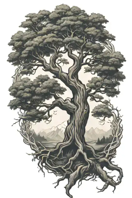 yggdrasil tree tattoo design idea