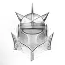 knight helmet tattoo design idea