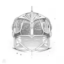 knight helmet tattoo design idea