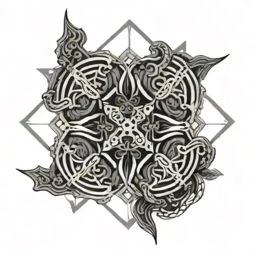 double Vajra Weapon decpiting tattoo design idea