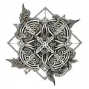 double Vajra Weapon decpiting tattoo design idea