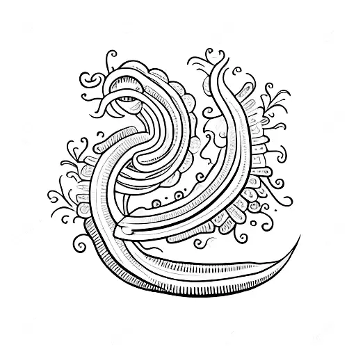 a worm  tattoo design idea