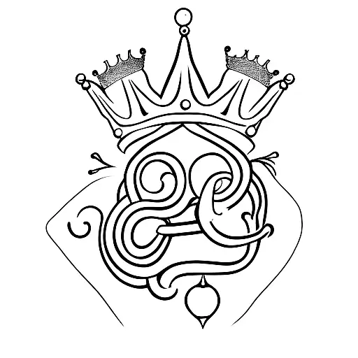 a worm with a crown tattoo design idea