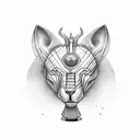 hand armband stripes with anubis tattoo design idea