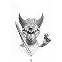 hand armband stripes with anubis tattoo design idea