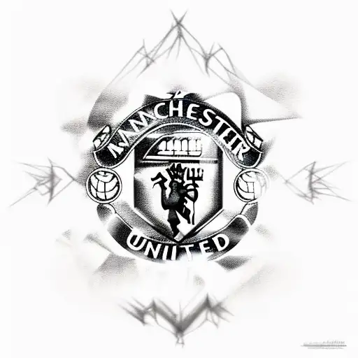 manchester united devil with the number 7 tattoo design idea