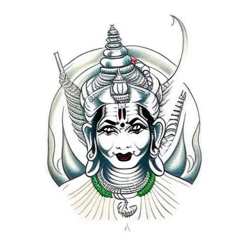goddess kali with shiva tattoo design idea