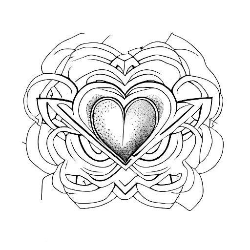 3 empty hearths with lettes G underneath tattoo design idea