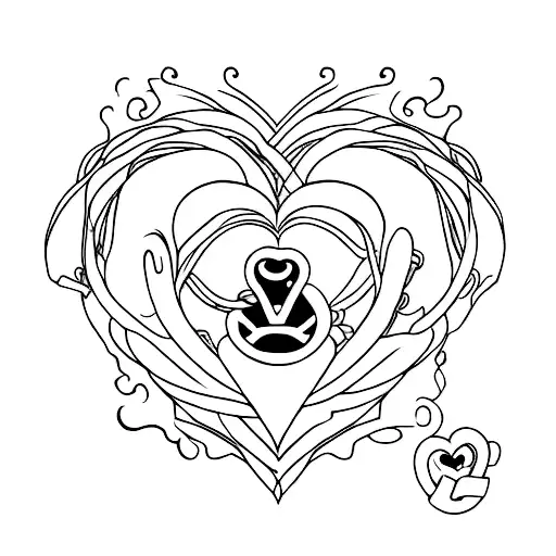 3 empty hearts with lettes G underneath tattoo design idea