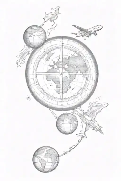 planet earth tattoo design idea