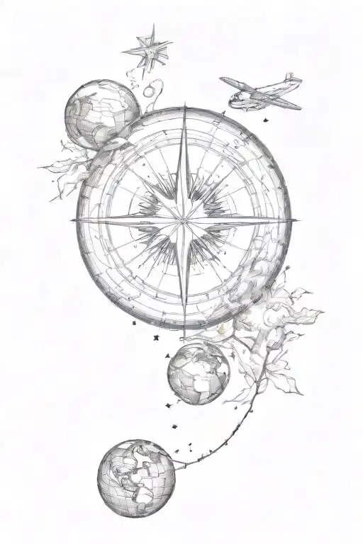 planet earth tattoo design idea
