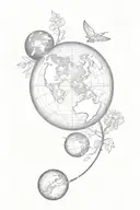 planet earth tattoo design idea