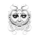 comedy and tragedy masks  tattoo design idea