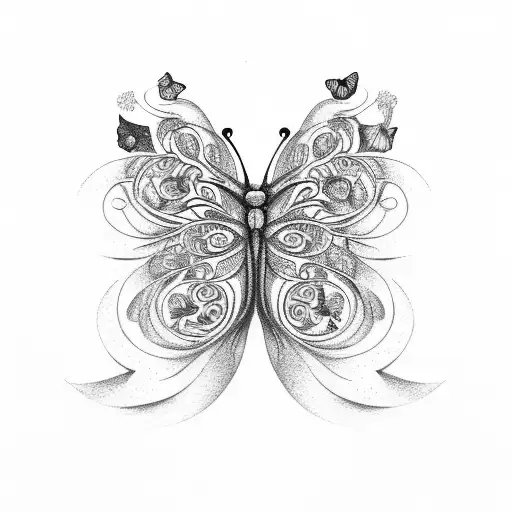 Butterfly tree of life tattoo design idea