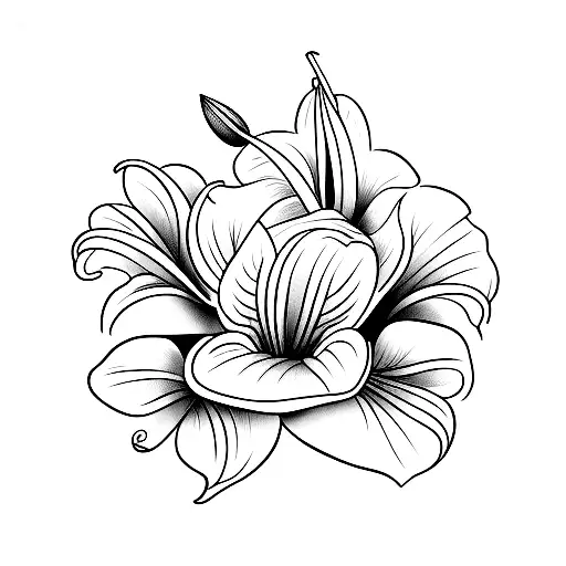 Lily, stem, sketch, shaded,stem, latin mother,simple tattoo design idea