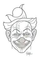 clown split face sad happy face tattoo design idea