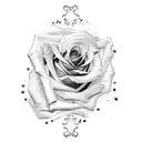 Words: "Tutto Passa" with rose and doves tattoo design idea