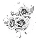 Words: "Tutto Passa" with rose and doves tattoo design idea