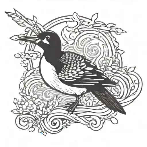 loon bird tattoo design idea