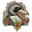 loon with cordanits tattoo design idea