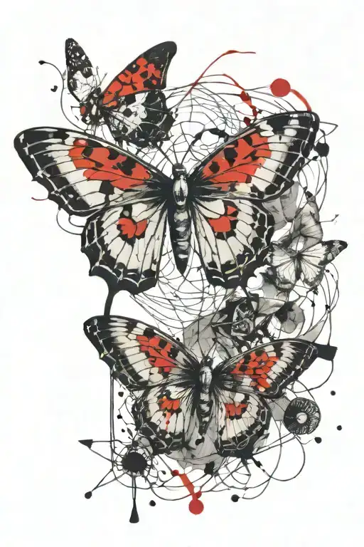 lunar moth resting tattoo design idea