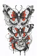 lunar moth resting tattoo design idea