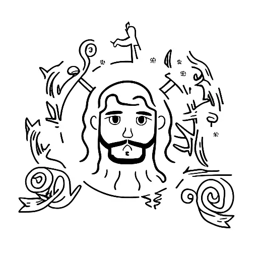 Jesus holding you while crying tattoo design idea