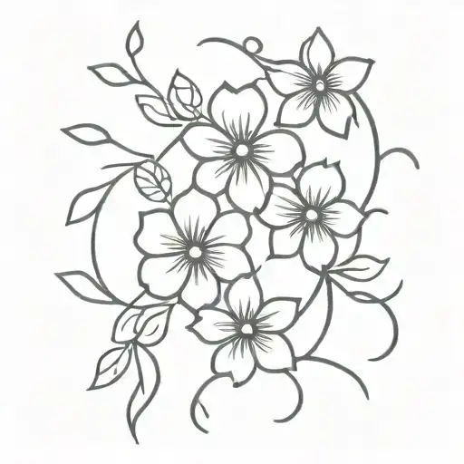 Ornaments, Friendship, Five, Flower, Connected, Hidden S A J tattoo design idea