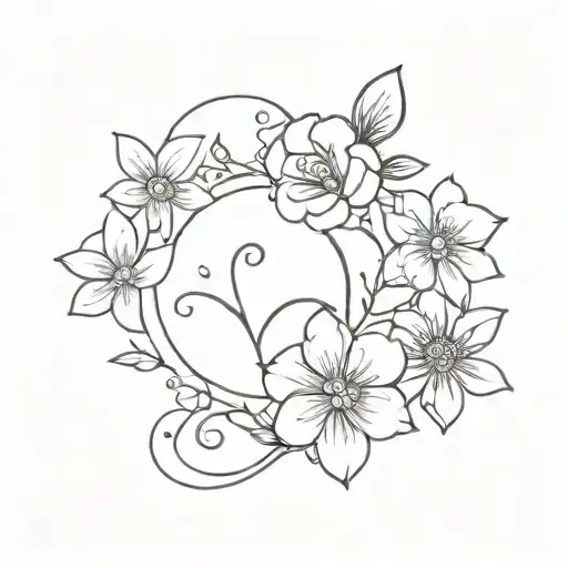 Ornaments, Friendship, Five, Flower, Connected tattoo design idea