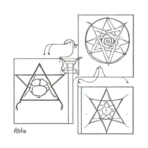 lovecraft symbols tattoo design idea
