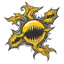 melting sun tattoo design idea